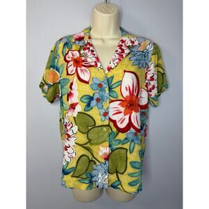 JAMS WORLD Hawaiian Floral Shirt Short Sleeve Retro Women's XS